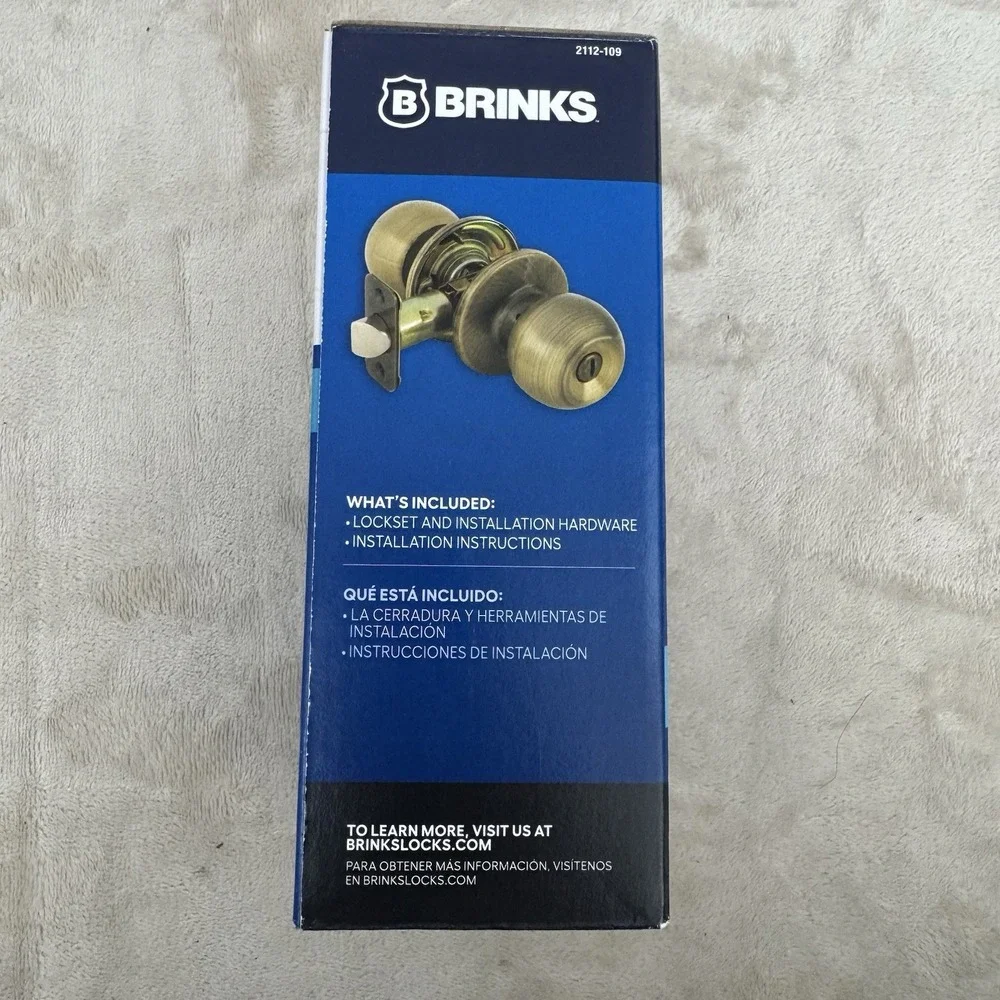 Brinks Bed Bath Privacy Door Knob Antique Brass Interior Lock 2112-109